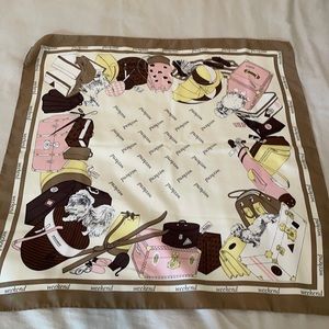 MaxMara Weekend Silk Scarf Cute Travel Theme